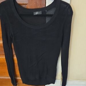 Gaze Elegant Black Long Sleeve Top